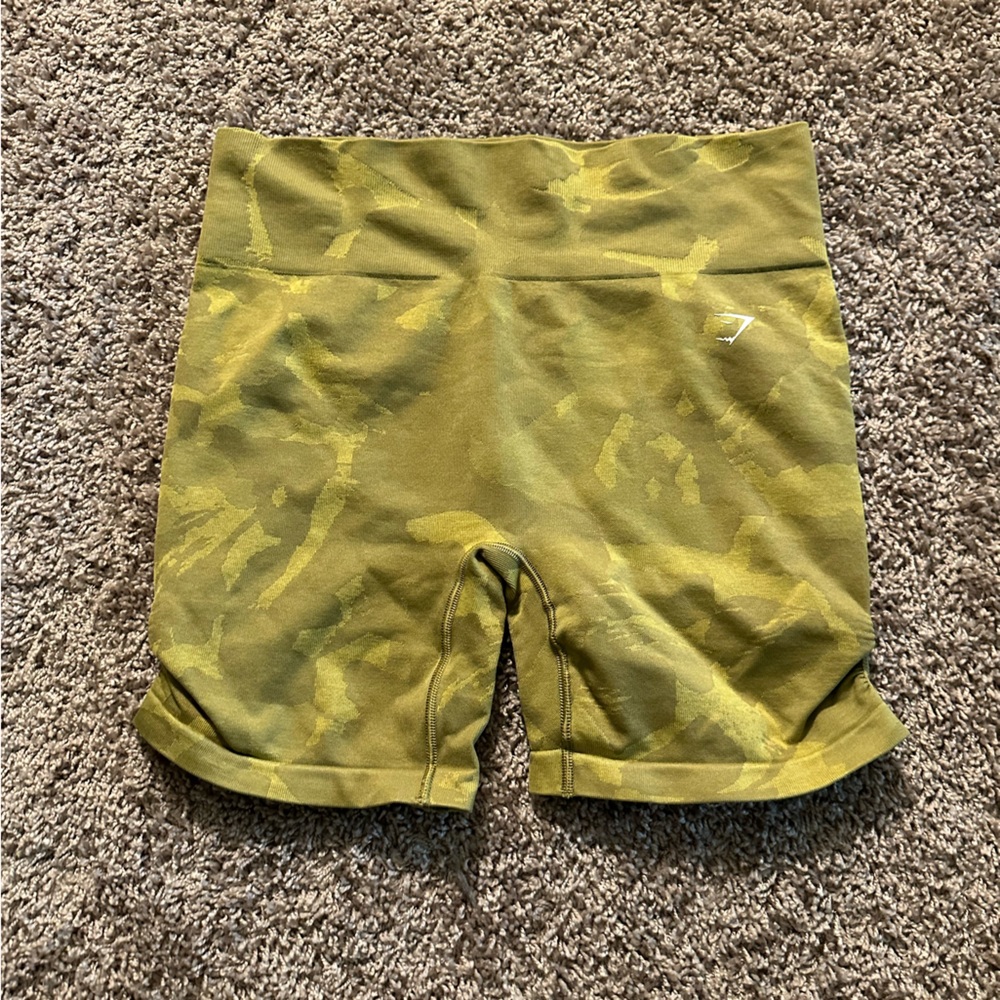 Gymshark Adapt Camo Seamless Leggings - Savanna | Griffin Green - XL
